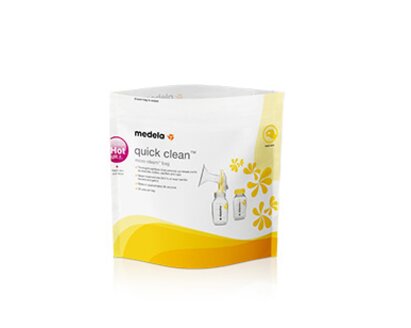 La face avant d'un sac micro-ondes Medela Quick Clean™.